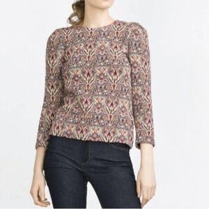 Zara Brocade Multicolor Top XS